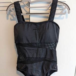 Carmen Marc Valvo Cruise Mesh Panels one piece